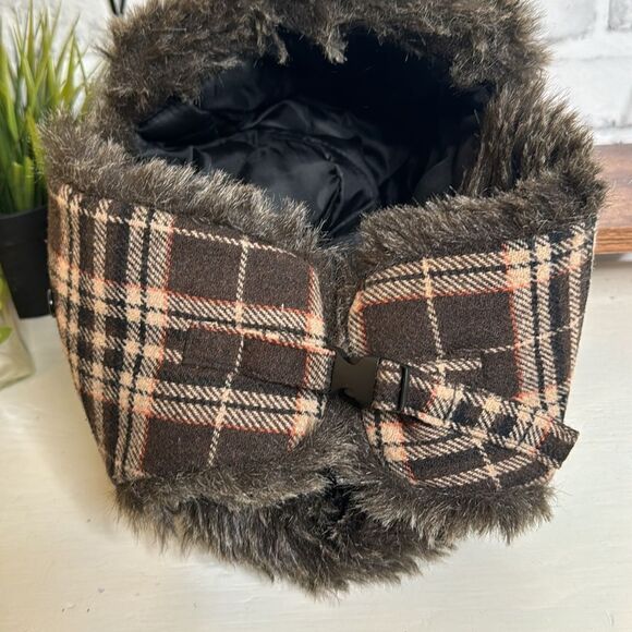 Urban Pipeline Plaid Wool Trapper Hat, Faux Fur - Picture 5 of 7
